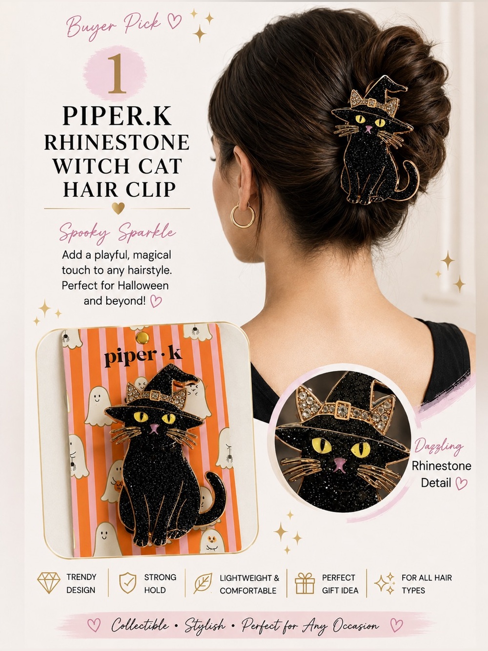 Spooky Hair Clips - Buyer Pick - Picture 2 of 5